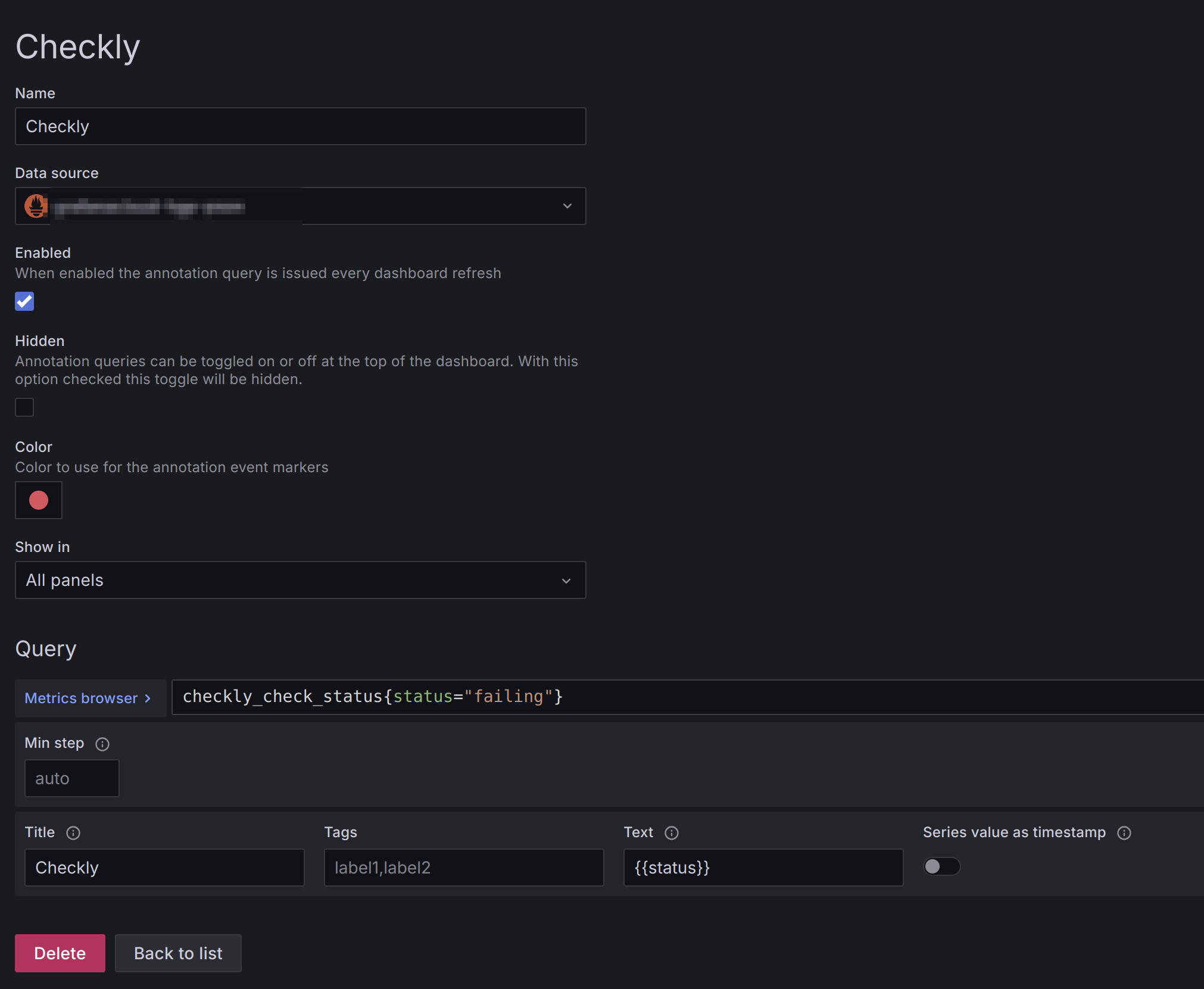 Annotation configuration