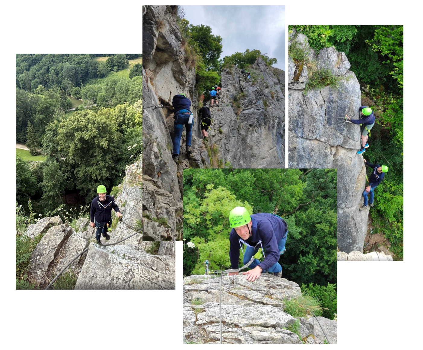 Via ferrata climbing in action